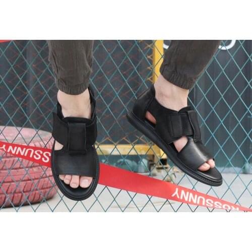 Male Summer Fashion Genuine Leather Hook & Loop Male Sandals Rome Style Men Casual Shoes Free Shipping