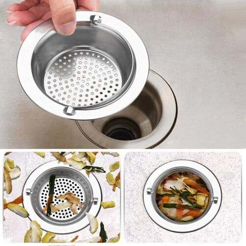 2PCS Sink Strainer Stainless Steel Drain Strainer Hair Catcher For Kitchen Sink Multifunction Shower Hair Strainer Sink Stopper