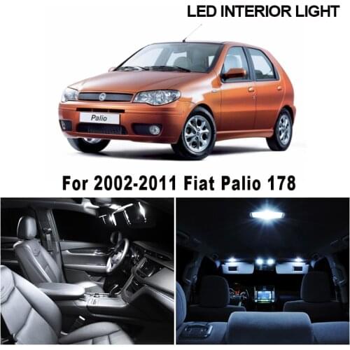 7pcs Canbus Error Free LED Bulbs Interior Reading Lights Kit For 2002-2011 Fiat Palio 178 Dome Map Trunk Lamp Car Accessories