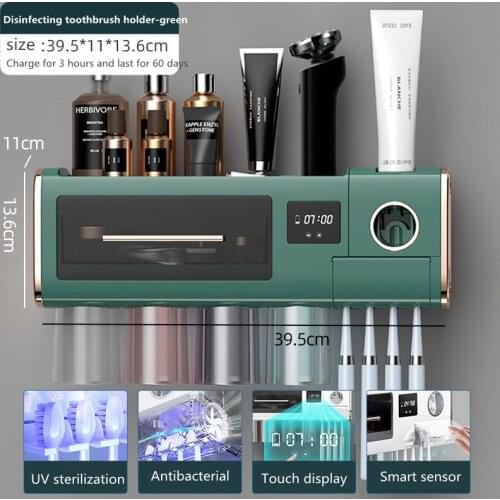 Smart toothbrush sterilizer, electric sterilization, wall-mounted mouthwash cup, punch-free wall-mounted rack