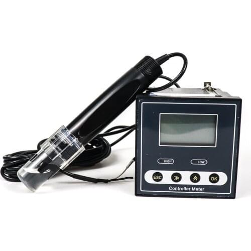 In line electronic digital liquid ph meter tester water electrode ph meter with display for fish farm