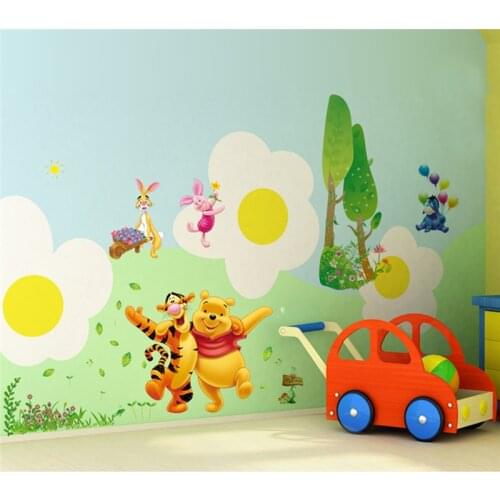 Winnie Pooh Bear Tigger Wall Stickers For Kids Room Decoration Animals Movie Home Decals Mural Art Posters