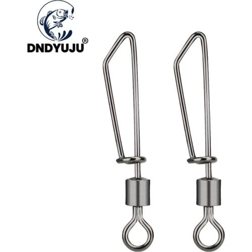 DNDYUJU 20pcs Size 1/0-10# Rolling Fishing Swivels T Shape Snap Lure Connector Stainless Barrel Swivels Fishing Connector