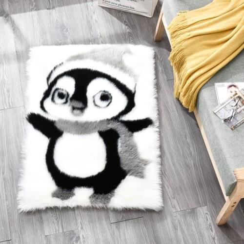 2020 Fashionable Cute Cartoon Panda Penguin Carpet Household Sofa Cold Proof Warm Mat Cushion