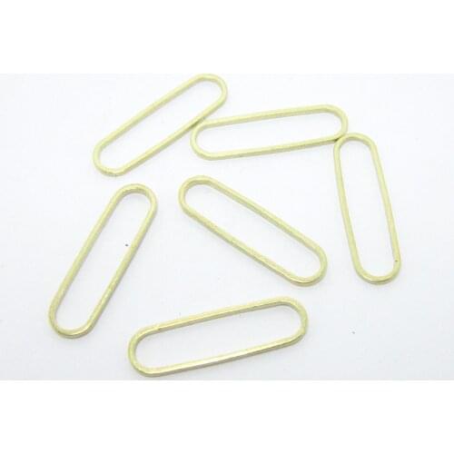 Brass charm Earring finding Long oval brass circle connector 22x6x1mm Brass geometric findings -50pcs R1377