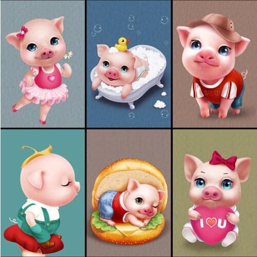 5D DIY Piglet Diamond Painting Animal Cartoon children Full Drill Nouveaute Mosaic Embroidery Cross Stitch home decor