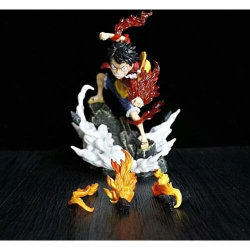 Anime One Piece Monkey D Luffy Portgas D Ace Battle Ver. PVC Action Figure Collectible Model Kids Toys Doll Gift 18CM