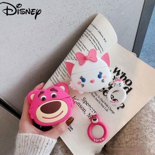 Disney cute cartoon cartoon strawberry bear Mary cat wireless bluetooth earphone cover for iPhone airpods1/2