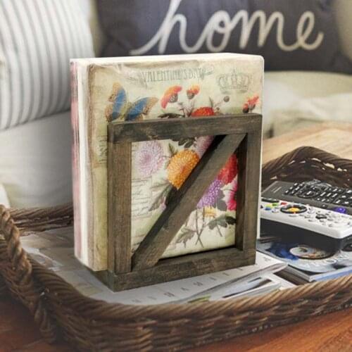 American Industrial Style Wooden Box Wooden Retro Paper Towel Rack Desktop Decoration Storage Ornaments Napkin Paper Clip