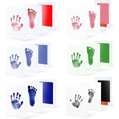 Baby Handprint Footprint Ink Pads Kits Pet Cat Dog Paw Print Souvenir Non-Toxic 53CA