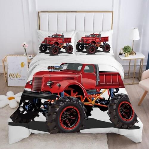 Cartoon Childrens Bedding set for kids baby girls Duvet cover set pillow case Bed linens Quilt cover 135 140x200 Car red