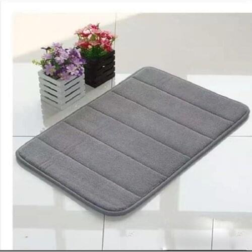 Home Bath Mat Non-slip Bathroom Carpet Soft Coral Fleece Memory Foam Rug Mat Kitchen Toilet Floor Decor Washable 8 colors
