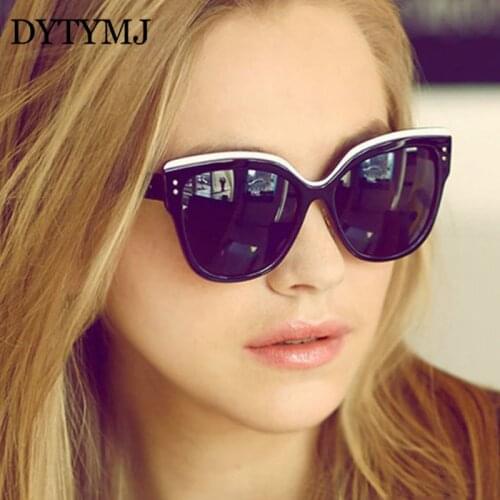DYTYMJ Vintage Cat Eye Sunglasses Women Fashion Brand Designer Womens Retro Sun Glasses Mirror Lunette De Soleil Femme UV400