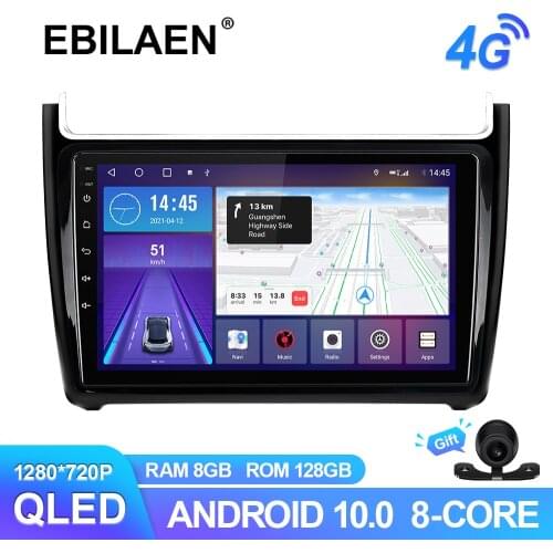 EBILAEN Android 10.0 Car Radio For VW Volkswagen POLO Sedan 2008-2020 Video Recorder Wireless Carplay QLED Headunit Screen RDS