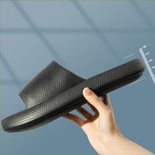 Summer Solid Color Striped Super Soft Massage Lovers Rubber EVA Home Slippers Women Indoor Outdoor Bath Flop-Flip Men Sandals