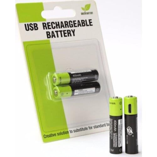 ZNTER 2/4PCS 1.5V 400MAH Rechargeable AAA Battery USB Cable AAA 1.5V USB line charging batteries Li-Polymer Battery