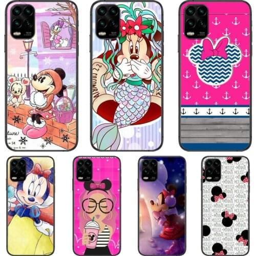 Cute Lovely Minnie Mouse cartoon Phone Case For XiaoMi Redmi Note 11 10 9S 8 7 6 5 A Pro T Y1 Anime Black Cover Silicone Back Pr