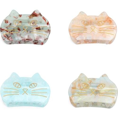 Fashion Cute Animal Cat Hair Claws Acrylic Cat Shaped Hair Claw Clips Korean Style Girls Hair Accessories
