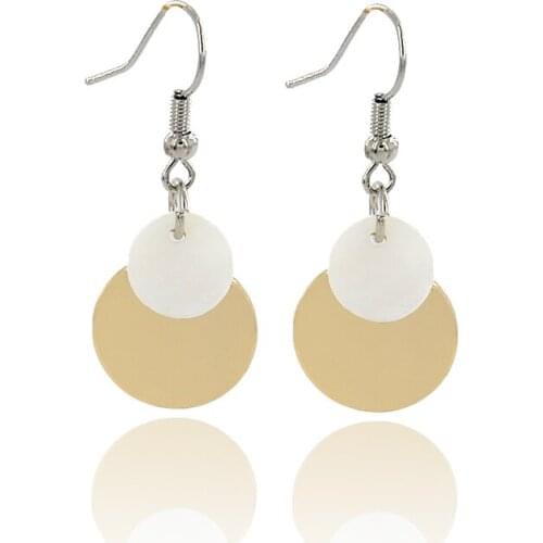 New Arrive Arcylic Geometric Earring For Women Gold color Punk Jewelry Round Shape Piercing Stud Earring