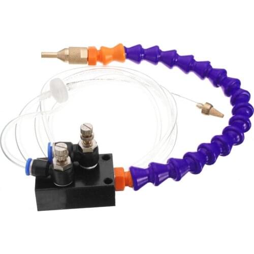 Cooling sprayer Mist Coolant Lubrication Spray System with Double Throttle 8mm Air Pipe for Metal Cutting Engraving Cooling