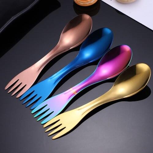 Outdoor Backpack Titanium Spork Outdoor Travel Spoon Fork Portabale Flatware Camping Fork Spoon Sport Backpacking Titanium Spoon