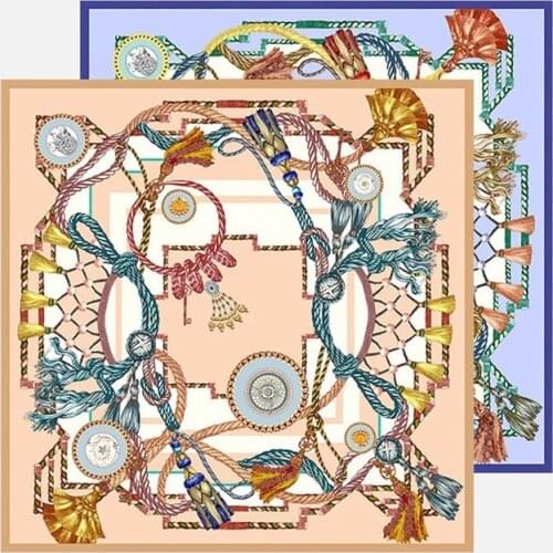 16mm 100% Head Silk Scarf Hijab Double-Sided Print Women Luxury Silk Wraps Shawl Cape 35"x35"