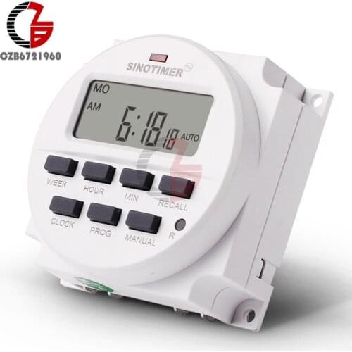 AC 110V 220V DC 6V AC DC 12V 24V Smart Switch Timer TM618N-2 Microcomputer Time Control Switch 7 Days Programmable Time Switch