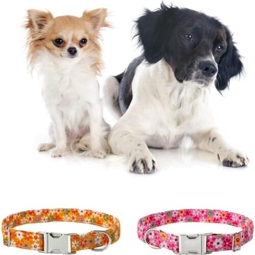 Legendog Pet Pattern Adjustable Flower Collar Bell Collar For Pet Puppy Collars Cats Kitten Collar Pet Lead Leashes Pet Supplies