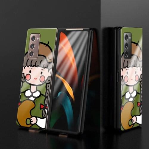 Luxury Plating Glass Case For Samsung Galaxy Z Fold 2 Case Plating Shockproof Hard For galaxy z fold2 z 5g Mobile Phone Cover