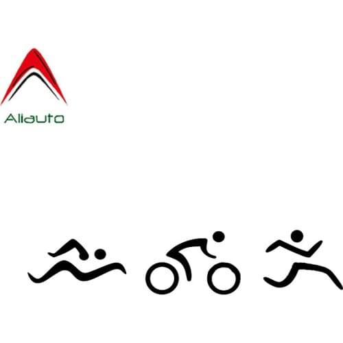 Aliauto Coolest Car Sticker Triathlon Swim Cycling Run Unique Silhouette Vinyl Decor Reflective Creative Decal,14cm*2cm