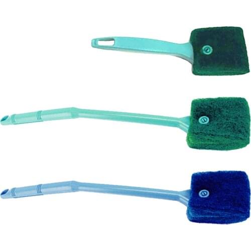 Aquarium Fish Tank Scrub Brush Double Sided Algae Cleaning Brush Sponge Clean Tools with Long Handle Hanging Algae Remover