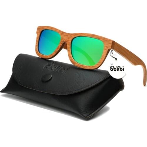 Sunglasses Men,2019 Vintage Polarized Bamboo Wood Sunglasses UV400 Squuare Wood Green Sunglasses Women gafas de sol mujer