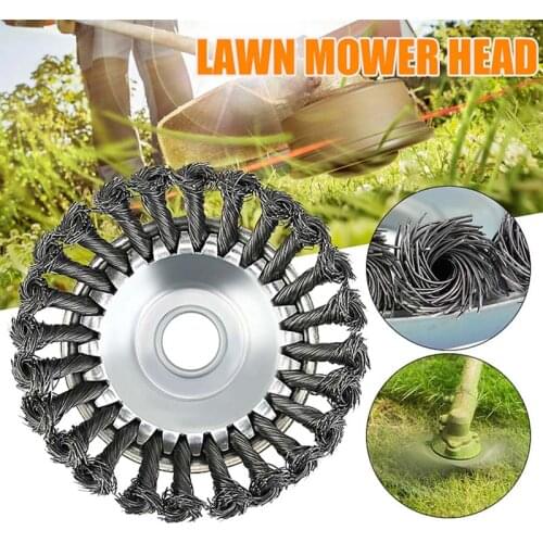 Steel Wire Weed Brush Lawn Mower Grass Trimmer Wire Wheel Brush Disc Garden Weed Brush Lawn Cutter Grass Weed Garden Tools