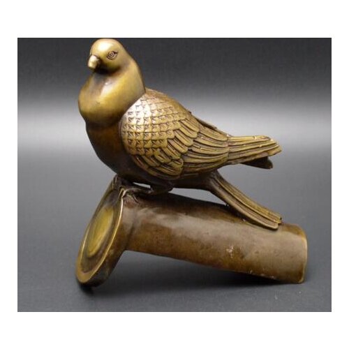 Old China Fengshui Bronze Peace dove Decoration Safety Statue