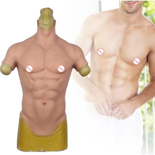 Upgraded Fake Chest Muscle Male Suit Silicone Men Artificial Simulation Muscles Cosplay Realistic Pectoralis Man Crossdresser