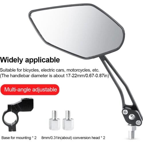 1 Pair Bike Mirror Extended Bike Rearview Mirror 360 Degree Adjustable Safety Bicycle Rear View Mirror For Cycling Accessories