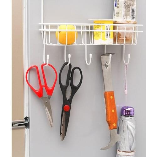 Multilayer Kitchen Storage Hanger Iron Refrigerator Side Shelf Rack Oganizer Tool H99F