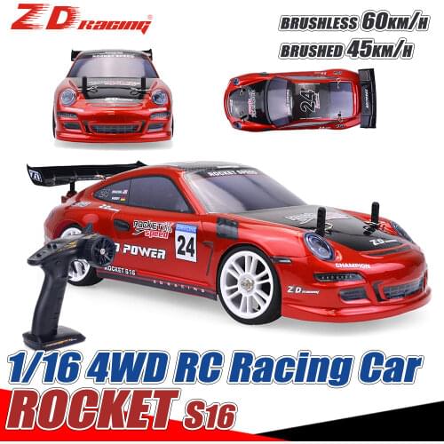 ZD Racing S16 1/16 Brushless Motor High Speed Electric Remote Control 2.4GHz Vehicle RTR 60km/h LED RC Racing Drift Car 540