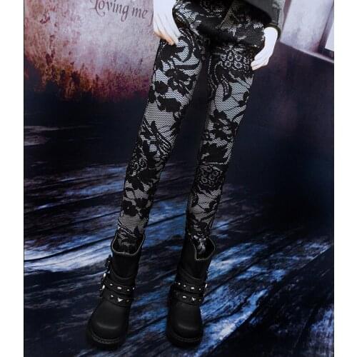 T02-X563 Blyth Doll clothes 1/3 1/4 bjd 1/6 dolls Accessories Silver black floral pattern slim stretch pants 1pcs