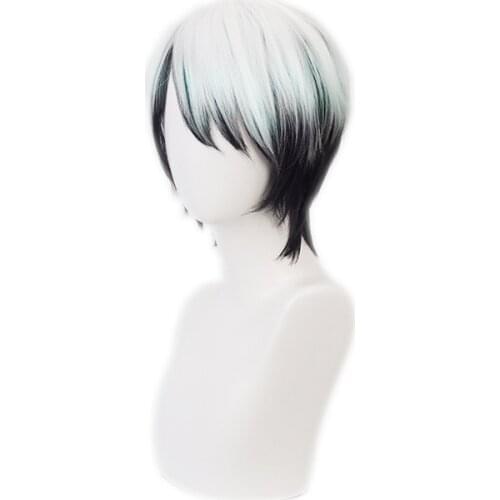 Anime Yushirou short Wig Gradient Cosplay Wig + Wig Cap Costume Demon Slayer: Kimetsu no Yaiba