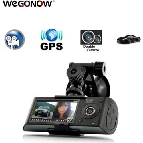 Dual Camera Car DVR GPS and 3D G-Sensor 2.7'' TFT LCD HD 1080P video recorder X3000 Cycle record Digital Zoom