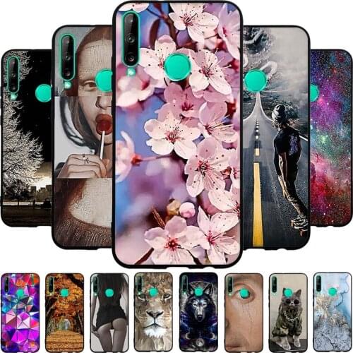 B Silicon Case For HONOR 9C Case 6.39" Soft Tpu Phone Cover On Huawei Honor 9C 9 C AKA-L29 Back Bag Coque Bumper Cartoon Fower