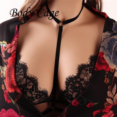 Body Cage Lace Chest contour package Harness Sexy Underwear See Through Lingerie Lace Cup Bralette Fetish Bondage Harness 2018