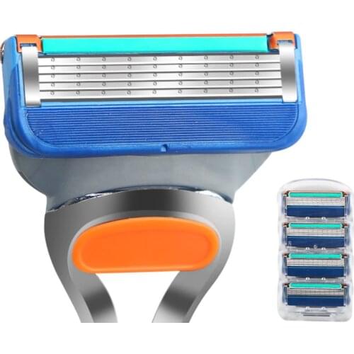 4Pcs Safety Blades Cassette Shaver Suit For Shaving Blades Replacement Face Care 5 Layer Shaving Razor Blades For Men