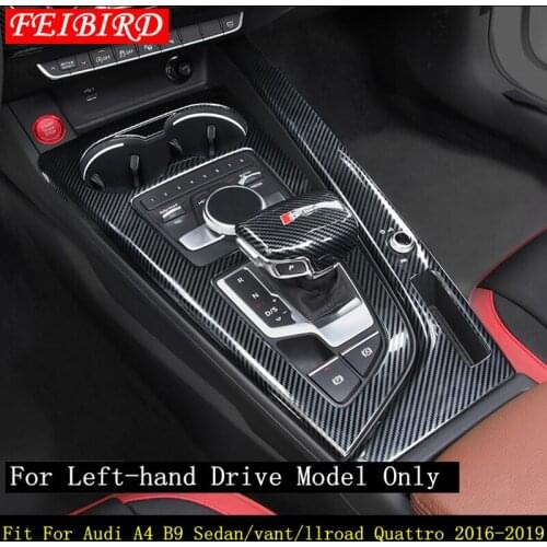 Matte / Carbon Fiber Style Gear Shift Box Decoration Cover Trim Fit For Audi A4 B9 Sedan / Avant / Allroad Quattro 2016 - 2019