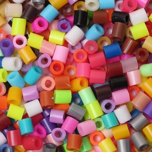 DoreenBeads 5mm 1000pcs Randomly Mixed Hama Fuse Beads DIY Toy Puzzle Kids Child Intelligence Educational Toy Beads Cylinder