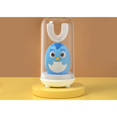 Electric Kids U-Shaped Toothbrush Childrens Auto Sonic Vibrating Dental Scaler Rechargeable Silicone Shell Soft Tooth Brush