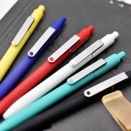 Kaco Midot Press Gel Pens 0.5MM Black Ink Soft Touch Ins Color Ballpoint Pen Simple Test Pen 10pcs/sets For School Stationery