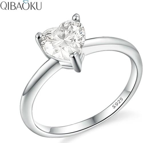 Real 925 Sterling Silver Ring Heart Shape Moissanite Rings for Women Engagement Luxury Jewelry Moissanite Diamond Ring