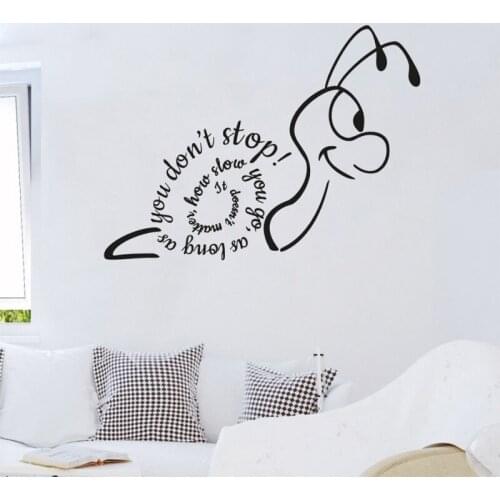 Creative Snail Wall Sticker It Doesn'T Matter How Slow You Go Vinyl Wall Decals Removable Living Room Bedroom Home Decor